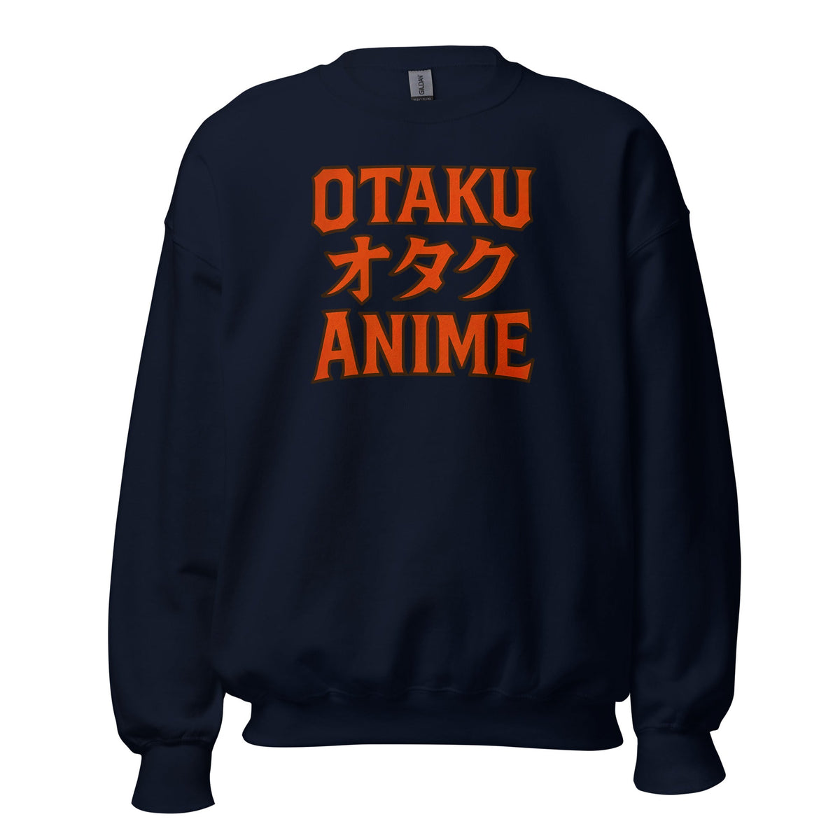 Otaku オタク Anime design on unisex crewneck sweater, front view