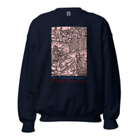 Feast of the Impaler design on unisex crewneck sweater, front view