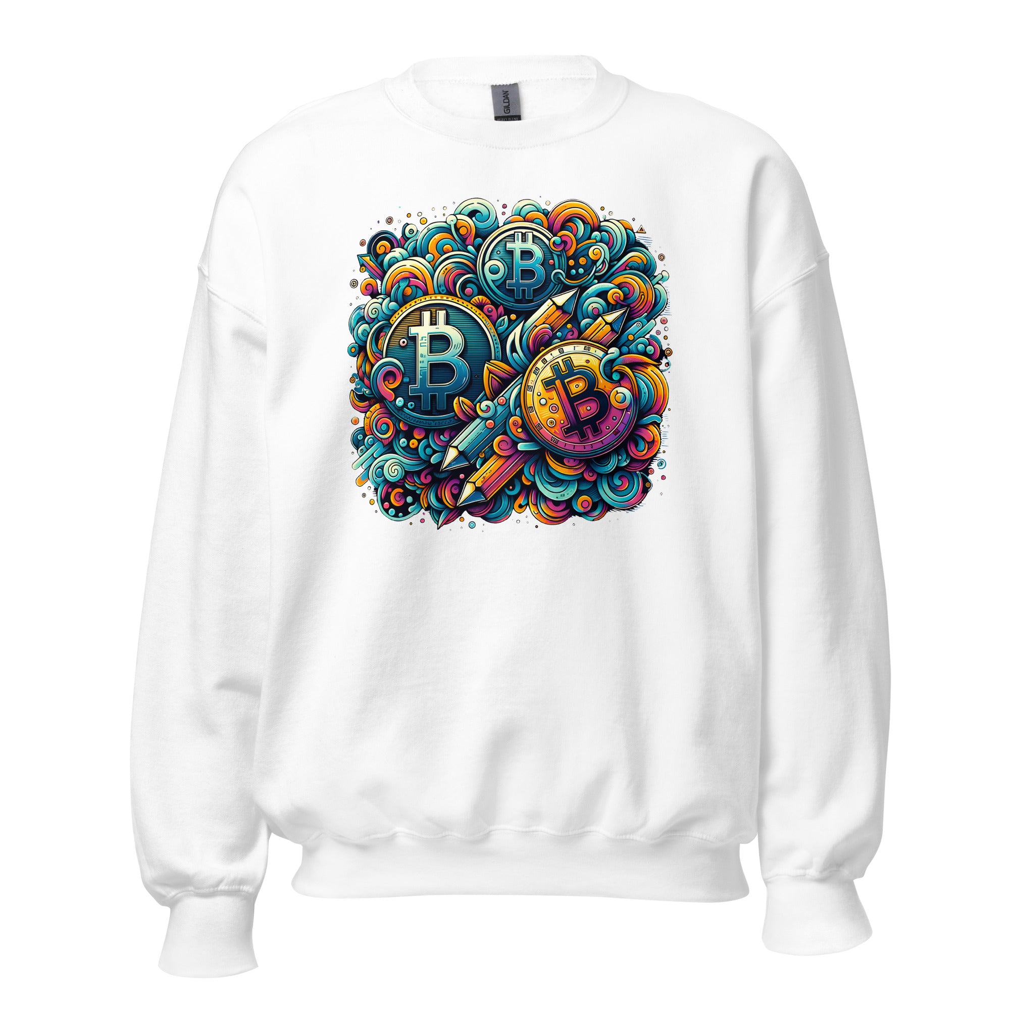 Whimsical Bitcoin Crypto Dreams Hidden Gem Long Sleeve Pullover Sweatshirt