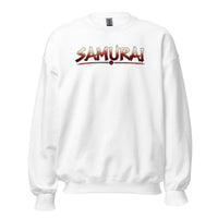 Samurai Wordmark design on unisex crewneck sweater, front view