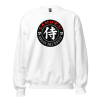 Samurai Kanji 侍 design on unisex crewneck sweater, front view