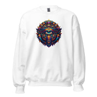 Great Eye All-Seeing Symbol design on unisex crewneck sweater, front view
