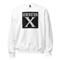 Generation X design on unisex crewneck sweater, front view