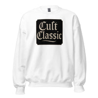 Cult Classic design on unisex crewneck sweater, front view