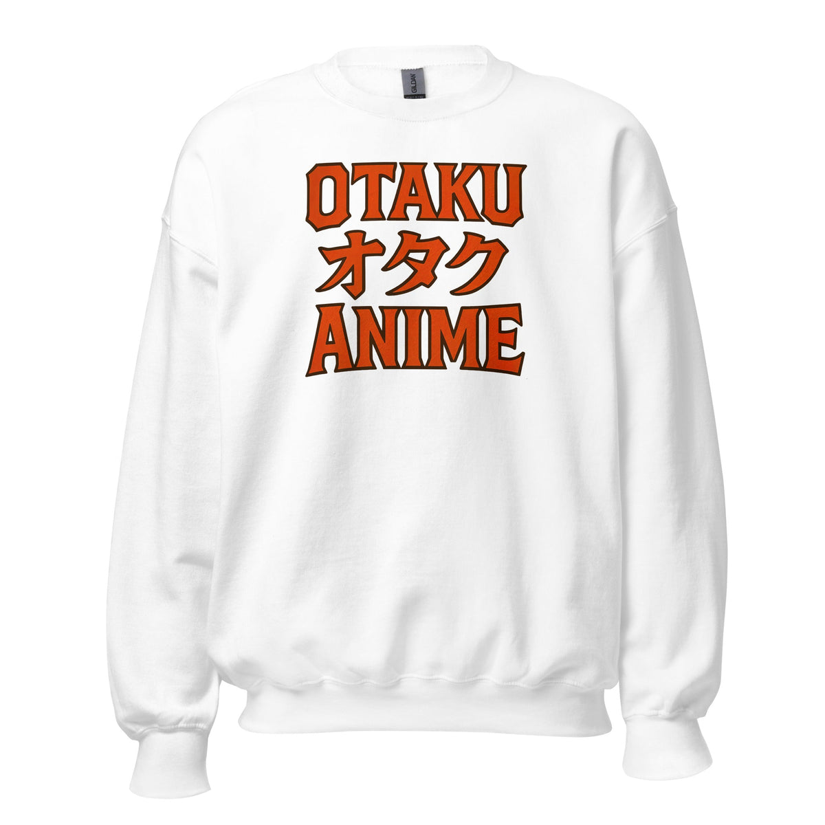 Otaku オタク Anime design on unisex crewneck sweater, front view