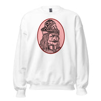 Vlad the Impaler design on unisex crewneck sweater, front view