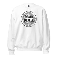 Death Dealer design on unisex crewneck sweater, front view
