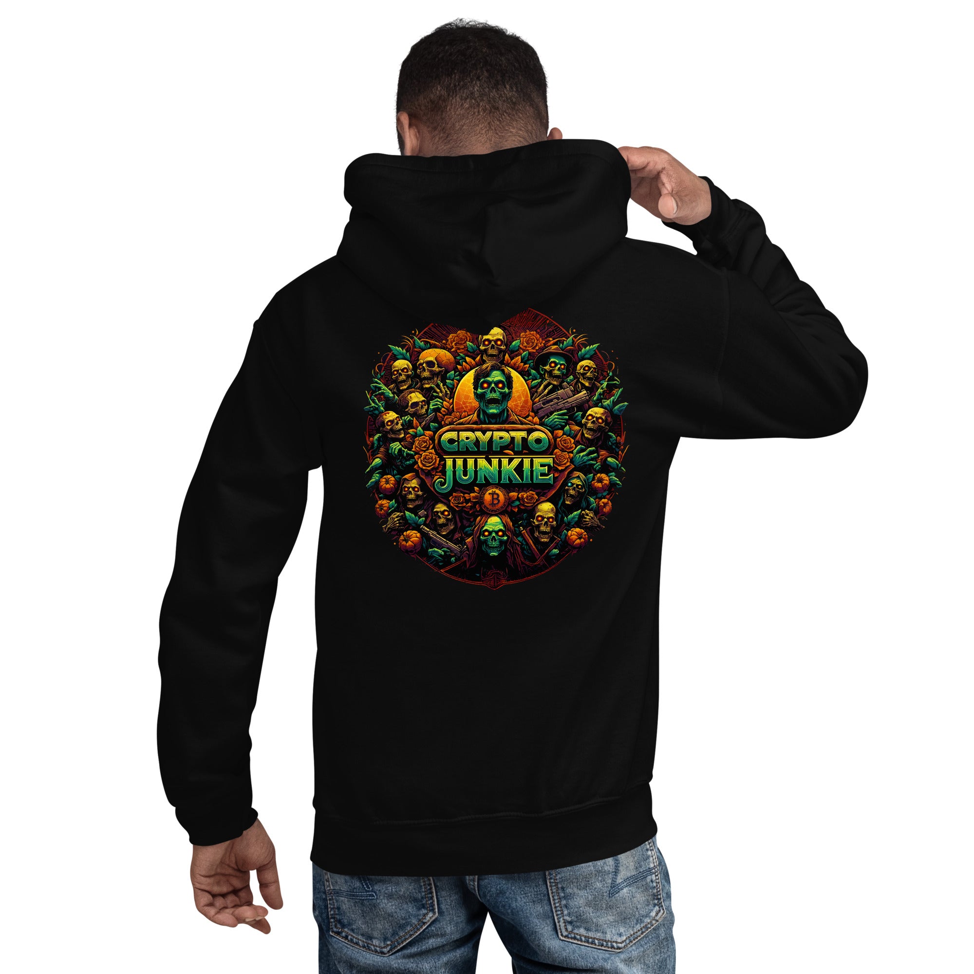 Crypto Junkie Bitcoin Selling Zombie Horde Pullover Hoodie Sweatshirt