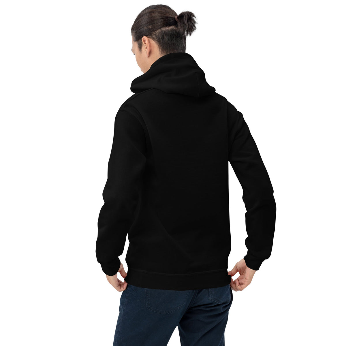 Unisex heavy-blend hoodie, back view