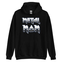 Metal Mom design on unisex hoodie, front view