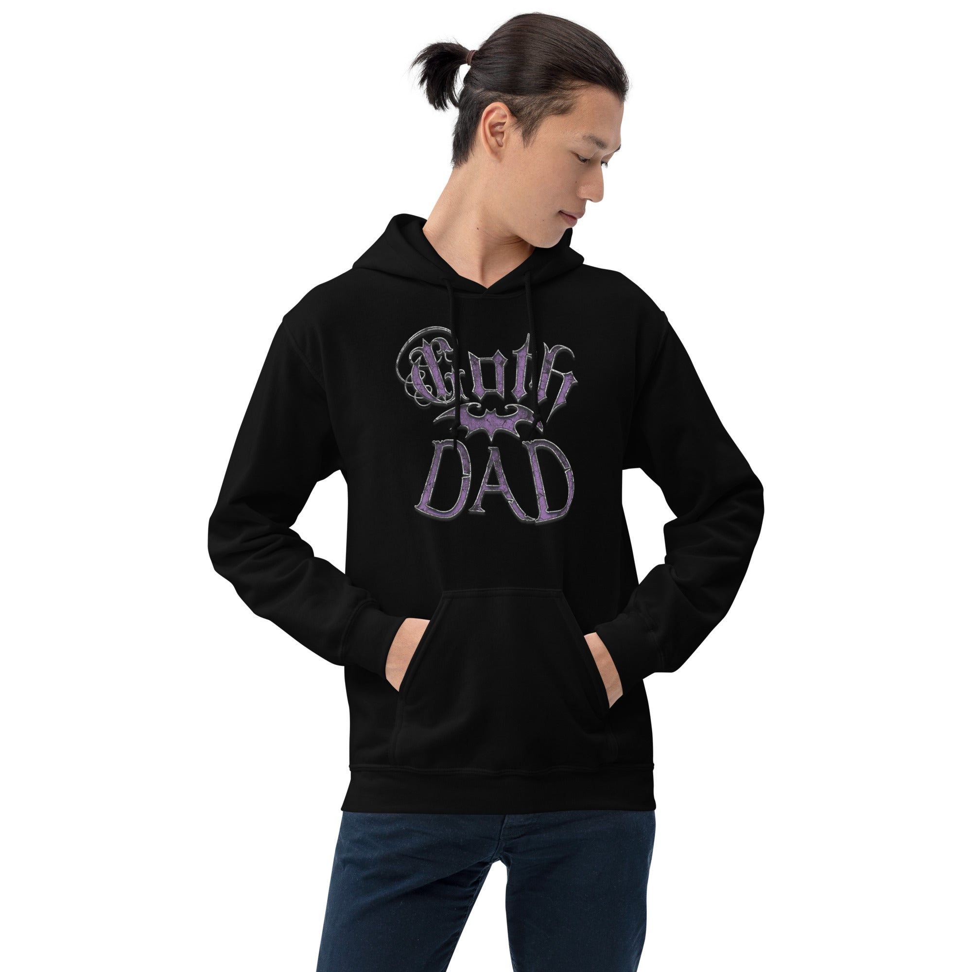 Purple Goth Dad with Bat Father's Day Gift Pullover Hoodie Sweatshirt