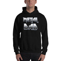 Metal Dad design on unisex hoodie, front view