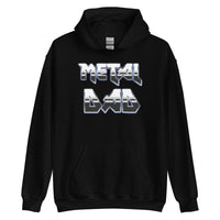 Metal Dad design on unisex hoodie, front view
