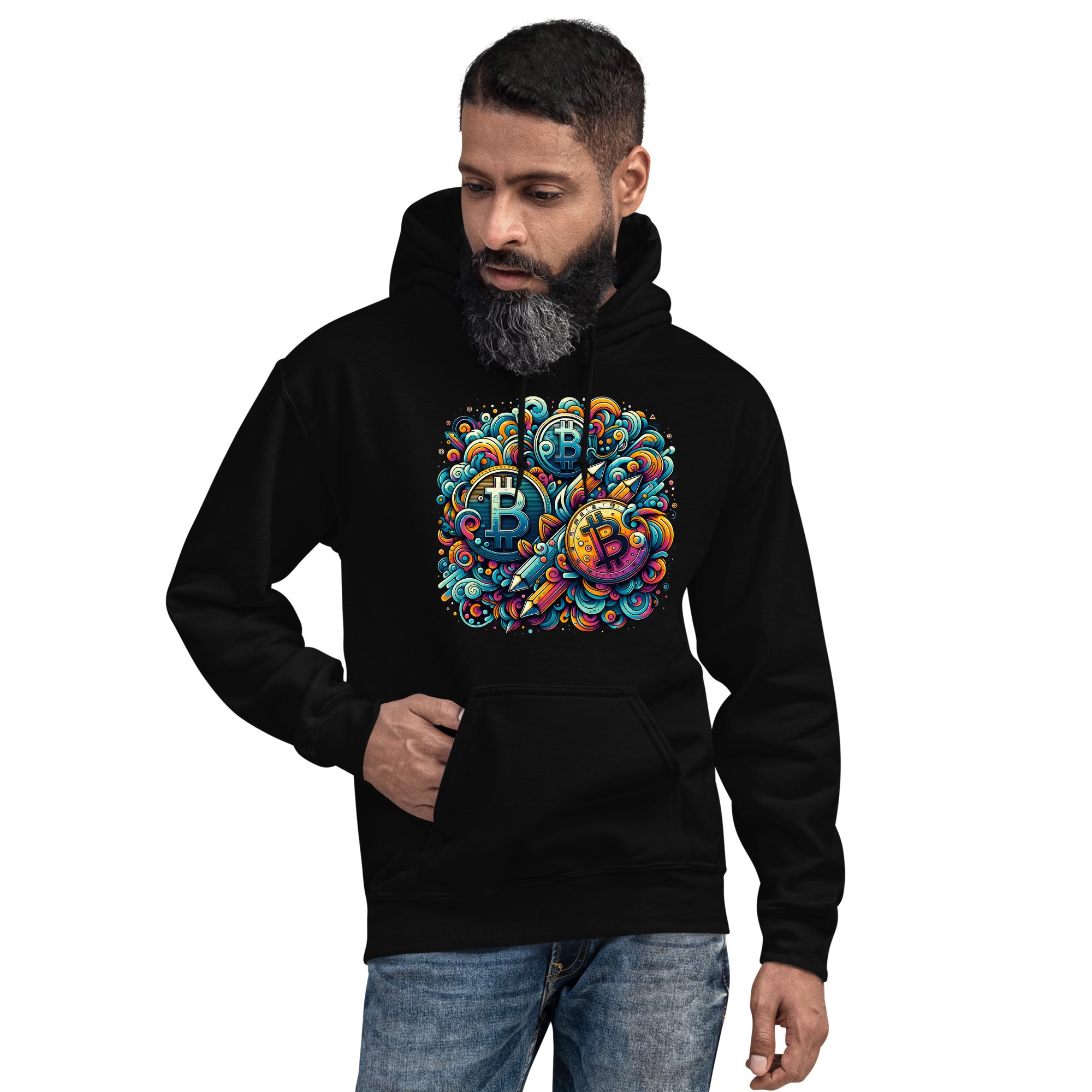 Whimsical Bitcoin Crypto Dreams Hidden Gem Pullover Hoodie Sweatshirt