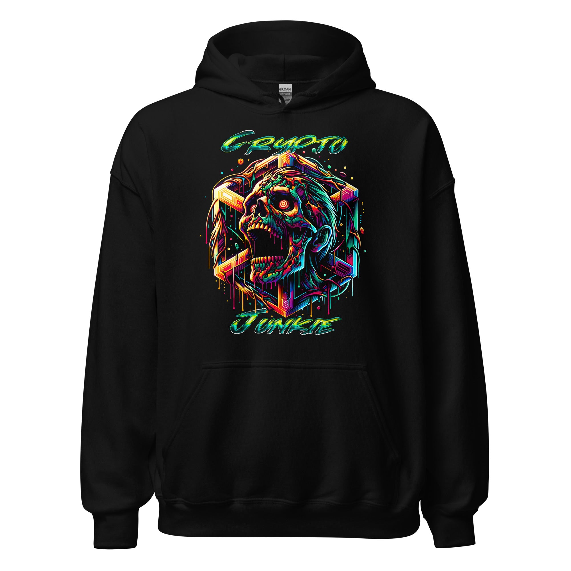 Screaming Zombie Skull Crypto Junkie Altcoins Season Pullover Hoodie Sweatshirt