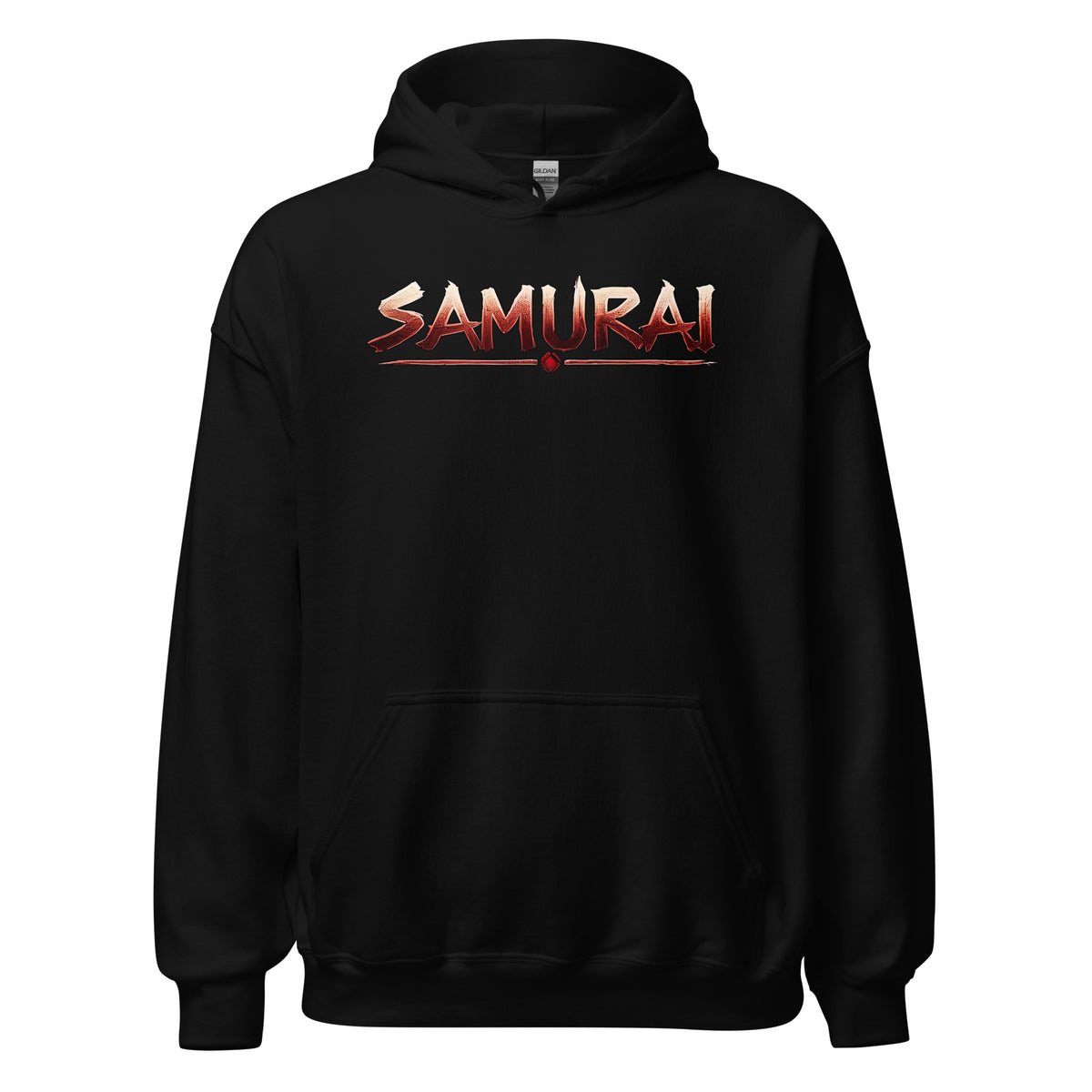 Samurai Warrior design on unisex hoodie, front view