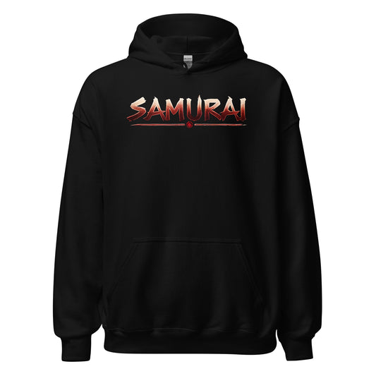 Samurai Warrior design on unisex hoodie, front view