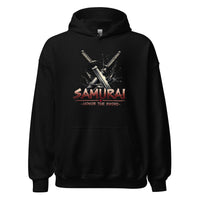Splash Katana Swords design on unisex hoodie, front view