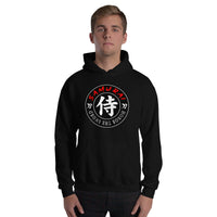 Samurai Honor Kanji 侍 design on unisex hoodie, front view