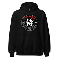 Samurai Honor Kanji 侍 design on unisex hoodie, front view