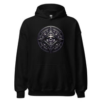 Illuminati All-Seeing Eye design on unisex hoodie, front view
