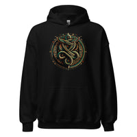 Egyptian Ouroboros Snake design on unisex hoodie, front view
