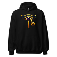 Eye of Ra Sun God design on unisex hoodie, front view