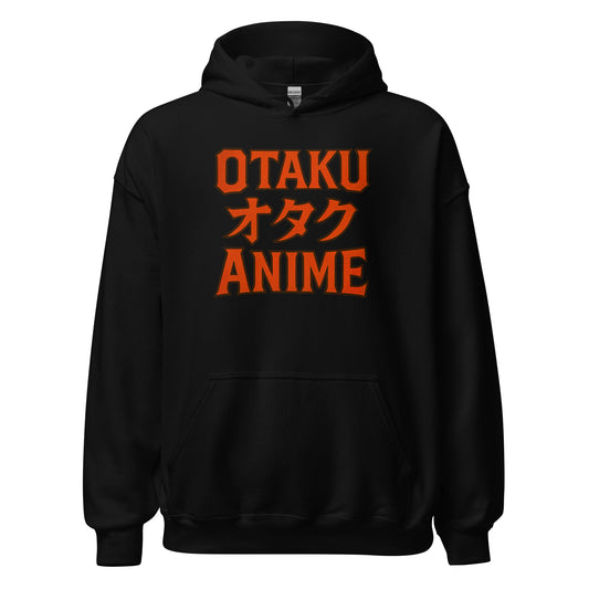 Otaku オタク Anime design on unisex hoodie, front view