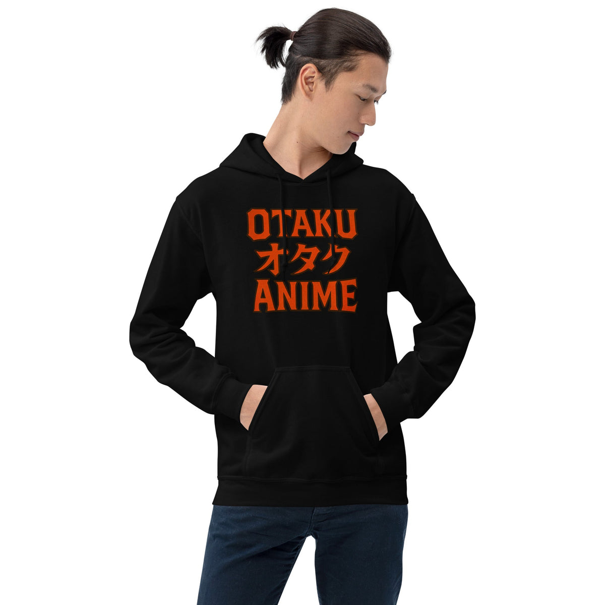 Otaku オタク Anime design on unisex hoodie, front view