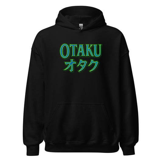 Otaku オタク Japanese Culture design on unisex hoodie, front view