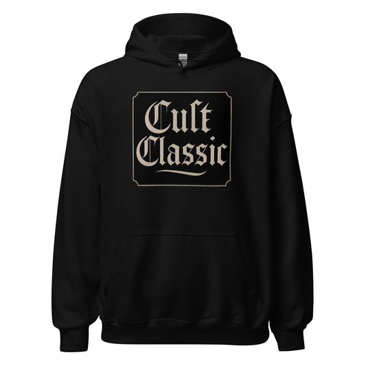Cult Classic design on unisex hoodie, front view
