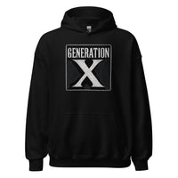 Generation X design on unisex hoodie, front view