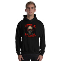 Neville Strange Future Corpses design on unisex hoodie, front view
