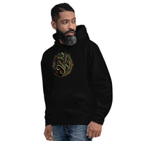 Egyptian Ouroboros Snake design on unisex hoodie, left-front view