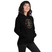 Eye of Ra Egyptian Symbol design on unisex hoodie, right-front view