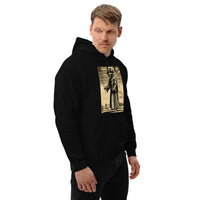 Plague Doctor 1334 design on unisex hoodie, right-front view