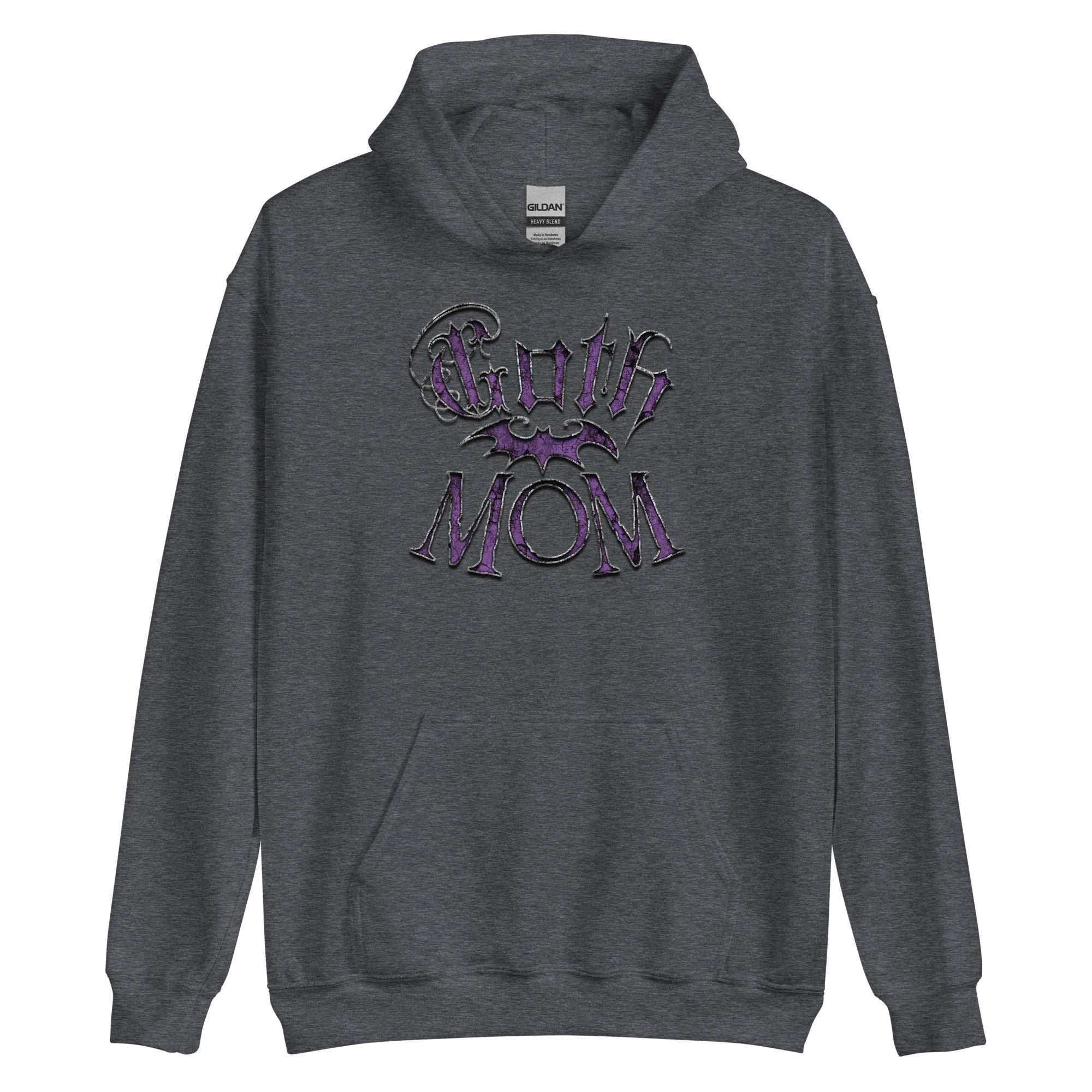 Purple Goth Mom with Bat Mother's Day Unisex Hoodie Sweatshirt