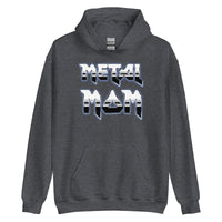 Metal Mom design on unisex hoodie, front view