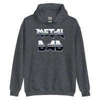 Metal Dad design on unisex hoodie, front view