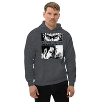Anime Eyes Japanese Manga design on unisex hoodie, front view