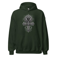 Ankh Egyptian Symbol design on unisex hoodie, front view