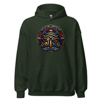 Eye of Ra Egyptian Symbol design on unisex hoodie, front view