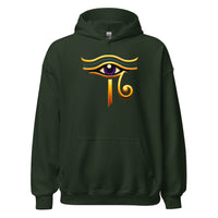 Eye of Ra Sun God design on unisex hoodie, front view