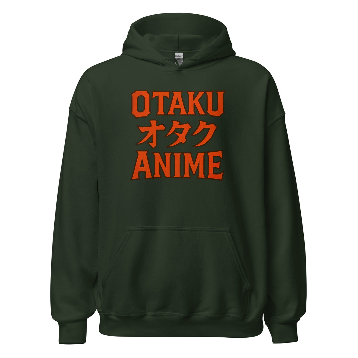 Otaku オタク Anime design on unisex hoodie, front view