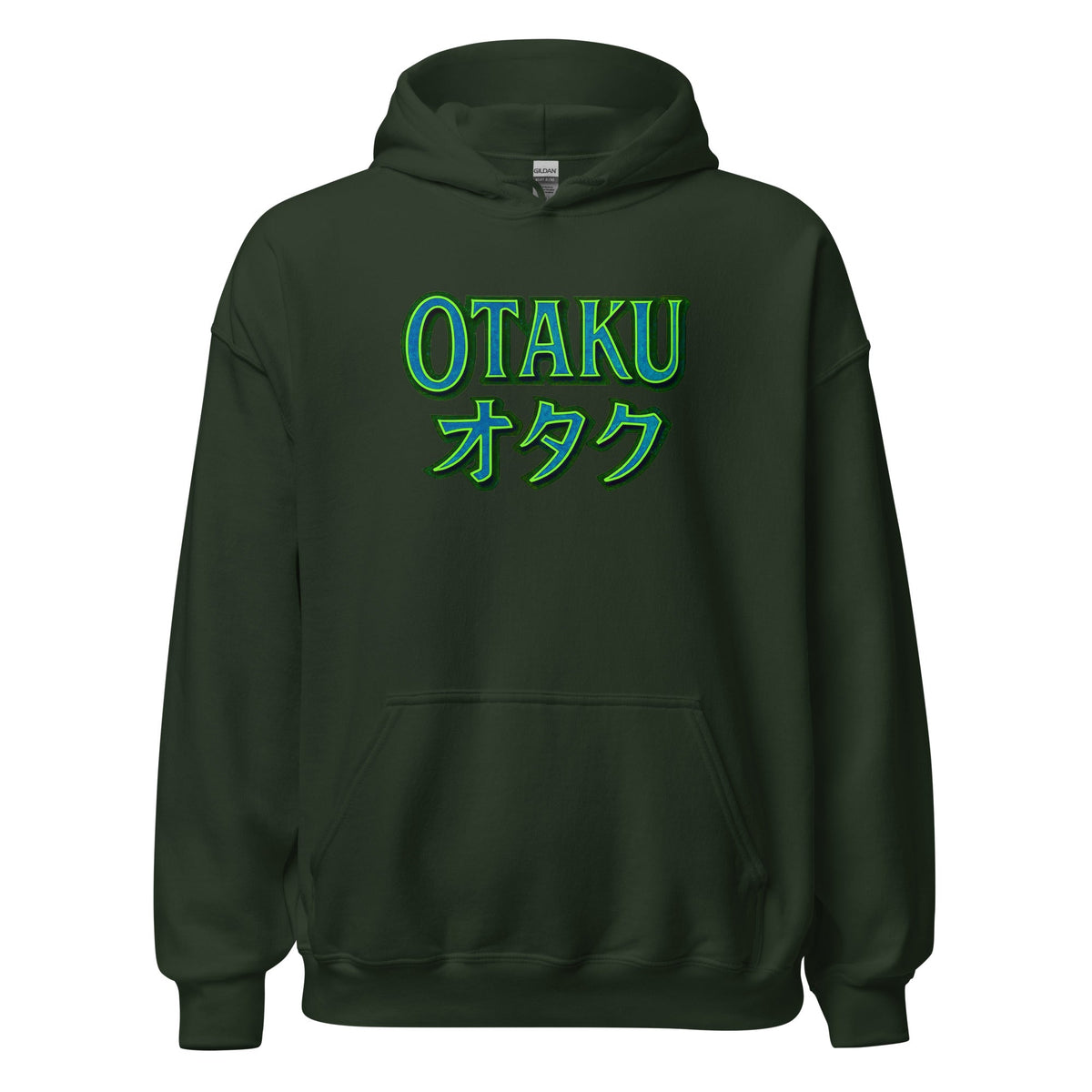 Otaku オタク Japanese Culture design on unisex hoodie, front view