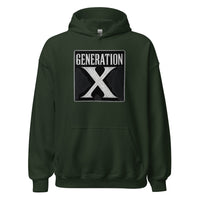 Generation X design on unisex hoodie, front view