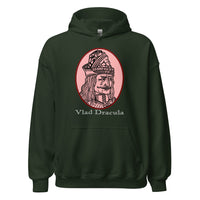Vlad the Impaler design on unisex hoodie, front view