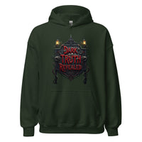 Dark Truth Revealed design on unisex hoodie, front view