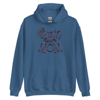 Purple Goth Mom Bat design on unisex hoodie, front view