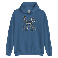 White Goth Mom Bat design on unisex hoodie, front view